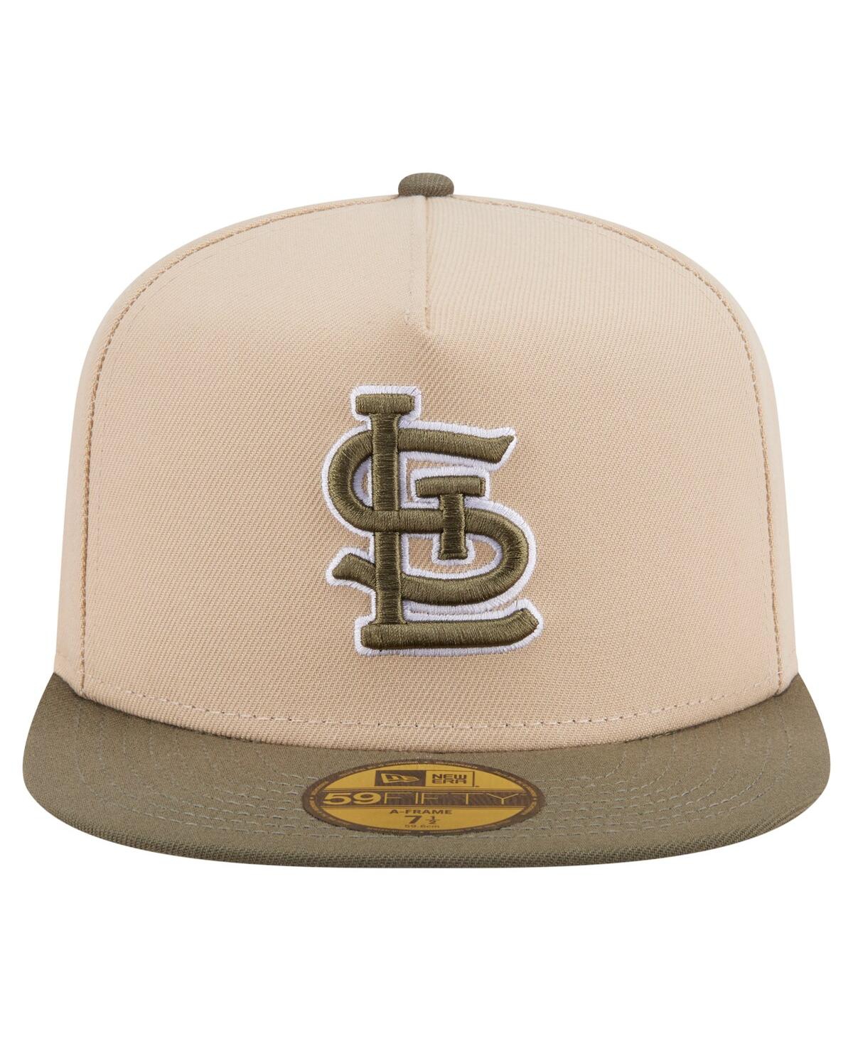 New Era Men's Light Beige/olive St. Louis Cardinals Two-tone Color Pack A-frame 59fifty Fitted Hat In Multi