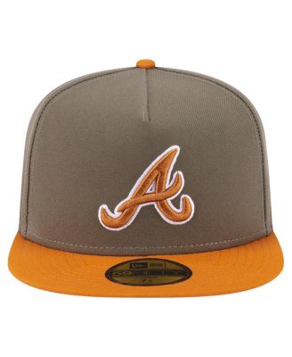 Men's Olive/Orange Atlanta Braves Two-Tone Color Pack A-Frame 59FIFTY Fitted Hat