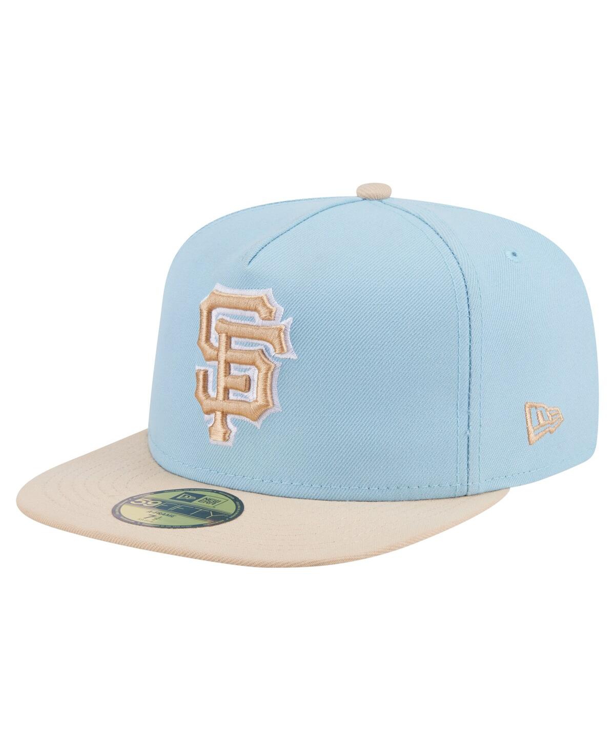 New Era Men's Light Blue/cream San Francisco Giants Two-tone Color Pack A-frame 59fifty Fitted Hat In Blue