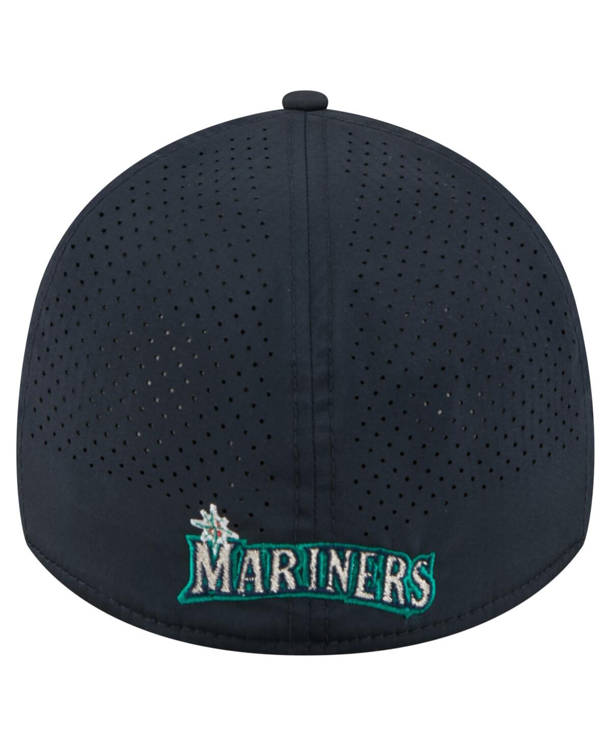 New Era Men's Navy Seattle Mariners 39thirty A-frame Perforated Flex Hat In Blue