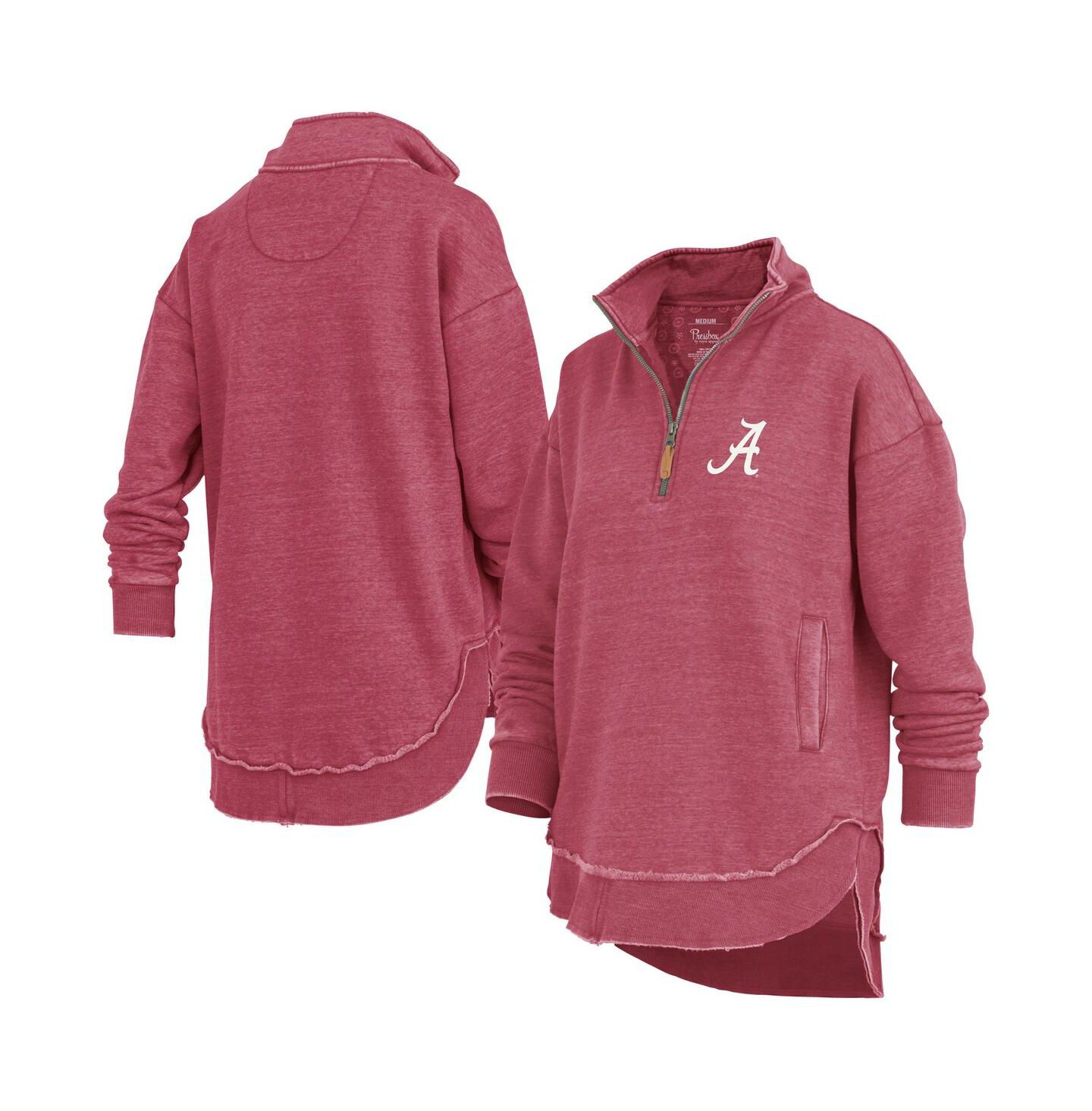 Женский свитшот Pressbox Crimson Alabama Crimson Tide Northfork Sojourn Poncho Quarter-Zip — фото 1
