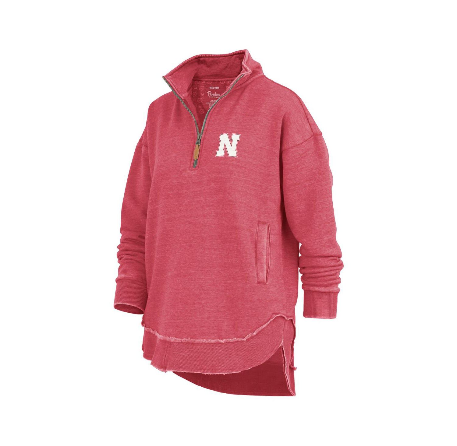 Women's Scarlet Nebraska Huskers Northfork Sojourn Poncho Quarter-Zip Sweatshirt