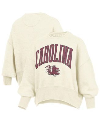 Pressbox - Women's Natural South Carolina Gamecocks Oversized Waist-Length Crewneck Sweatshirt