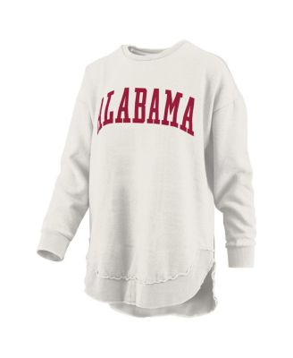 Women's Oatmeal Alabama Crimson Tide M&eacute;lange Poncho Vintage Fleece Long Sleeve Pullover Sweatshirt