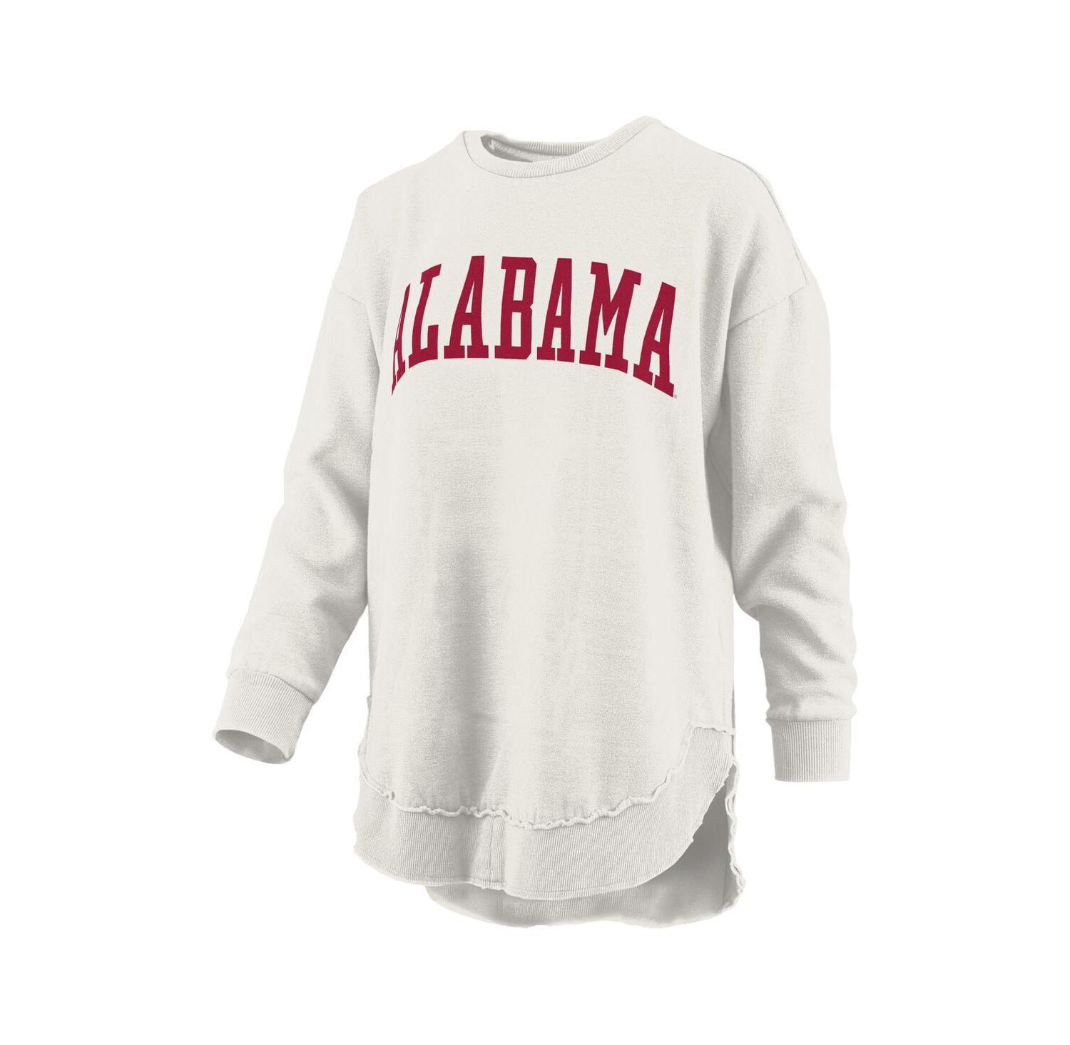 Women's Oatmeal Alabama Crimson Tide M&eacute;lange Poncho Vintage Fleece Long Sleeve Pullover Sweatshirt