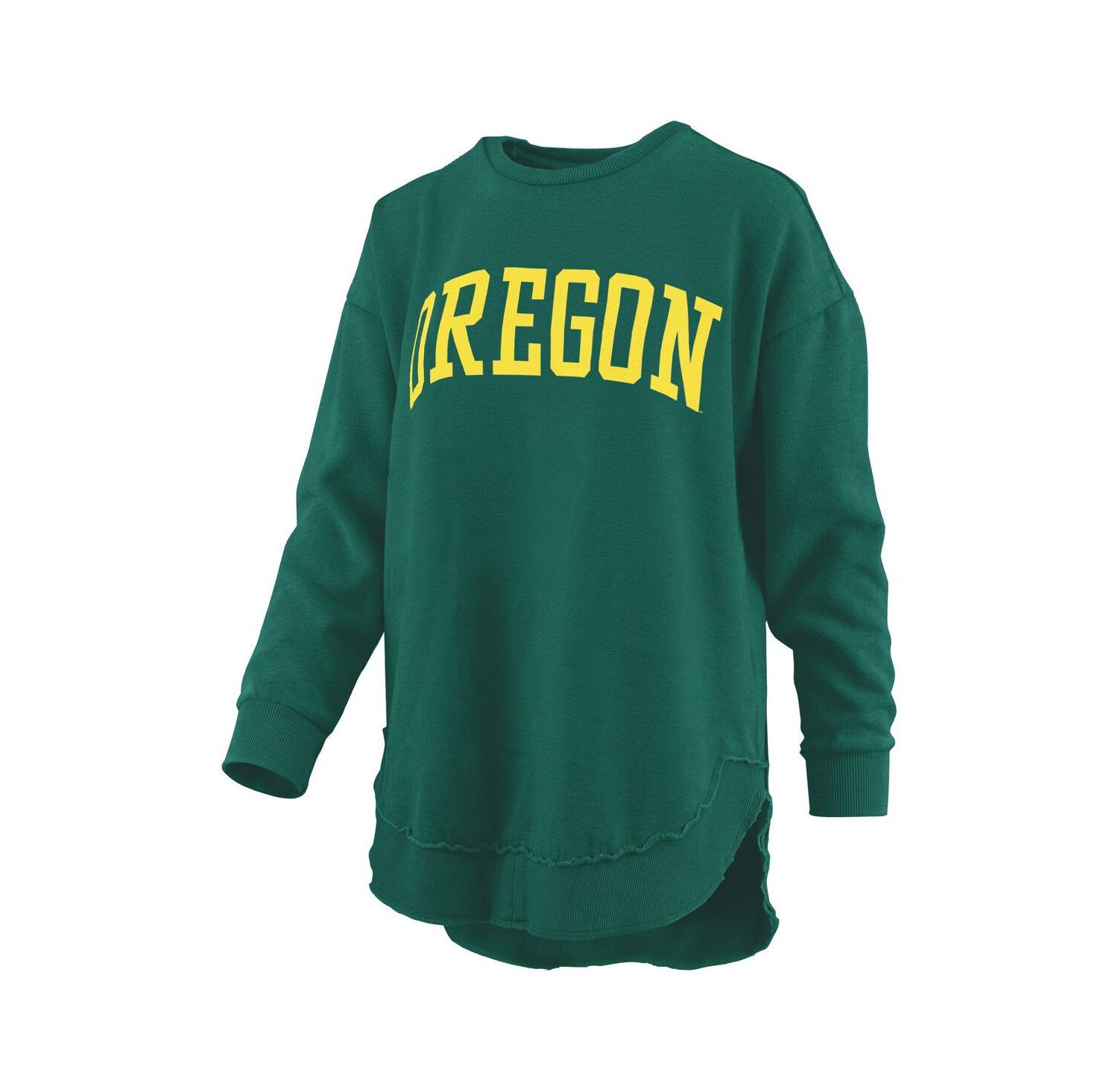 Women's Green Oregon Ducks M&eacute;lange Poncho Vintage Fleece Long Sleeve Pullover Sweatshirt