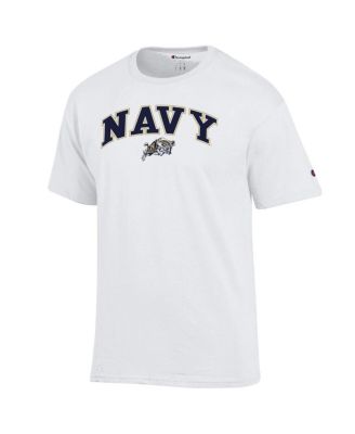 Men's White Navy Midshipmen Arched Logo T-Shirt