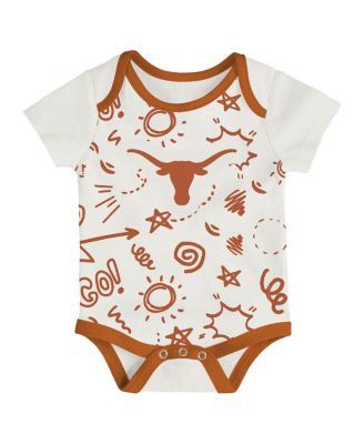 Baby Boys and Girls Outerstuff Texas Longhorns All Day Play 3-Piece Bodysuit Set
