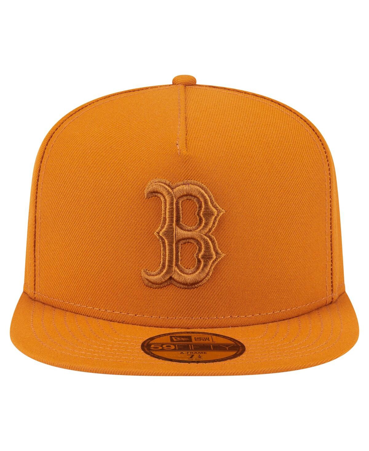 New Era Men's Orange Boston Red Sox Color Pack A-frame 59fifty Fitted Hat In Orange