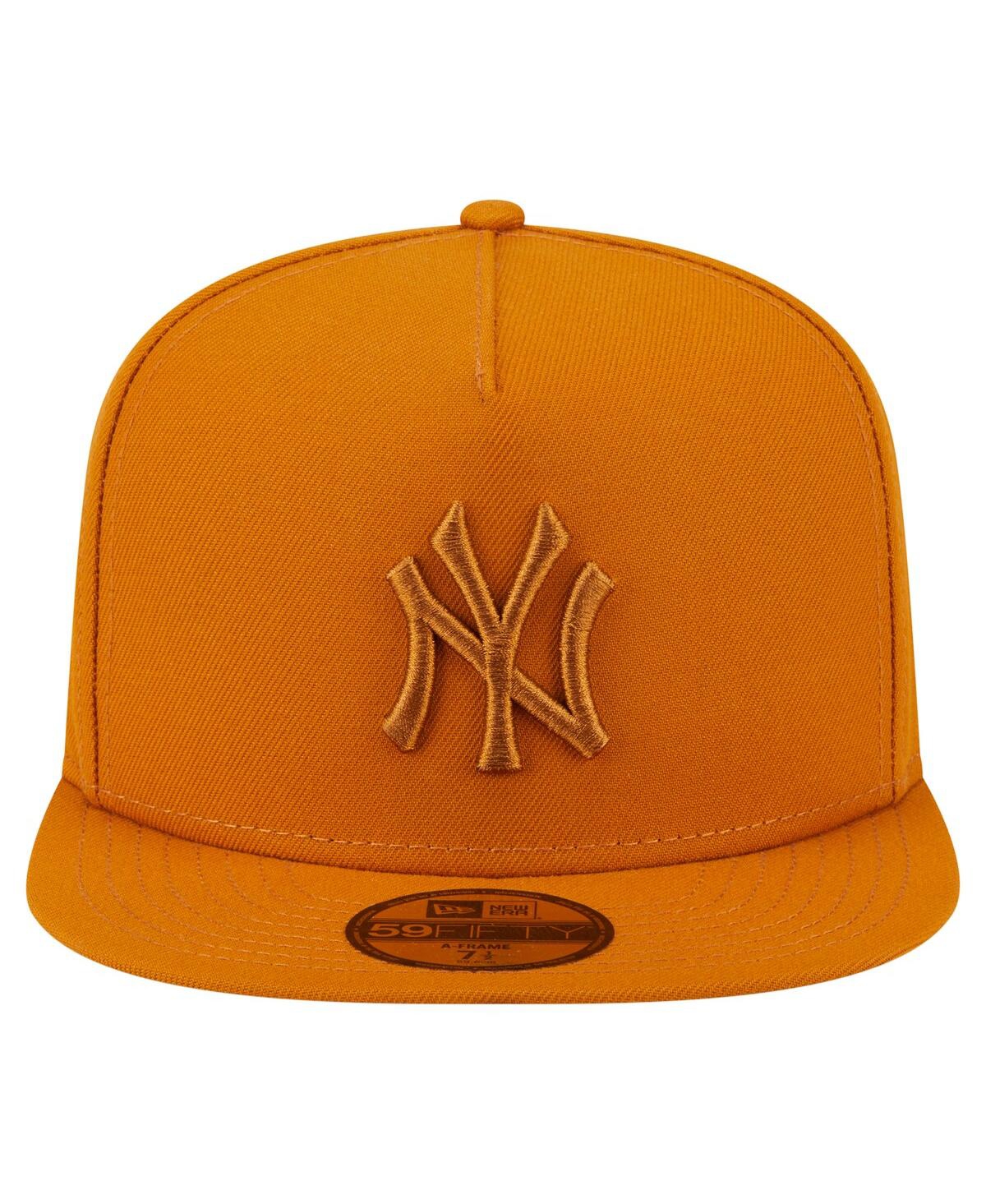 New Era Men's Orange New York Yankees Color Pack A-frame 59fifty Fitted Hat In Orange