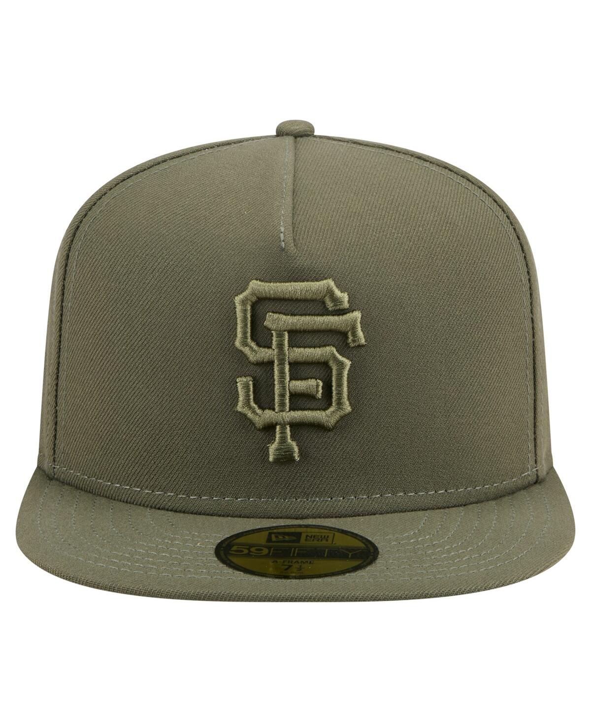 New Era Men's Olive San Francisco Giants Color Pack A-frame 59fifty Fitted Hat In Green