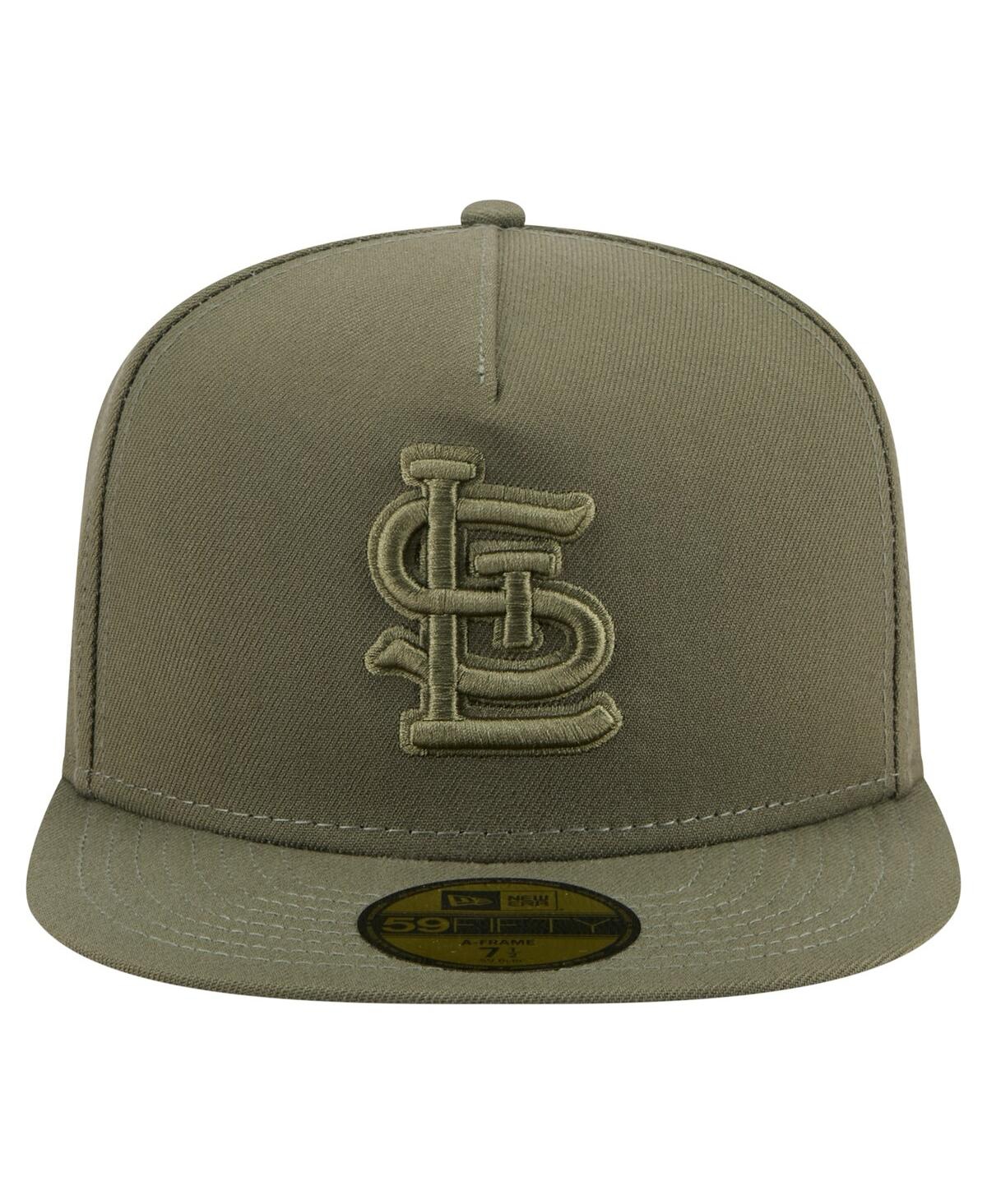 New Era Men's Olive St. Louis Cardinals Color Pack A-frame 59fifty Fitted Hat In Green