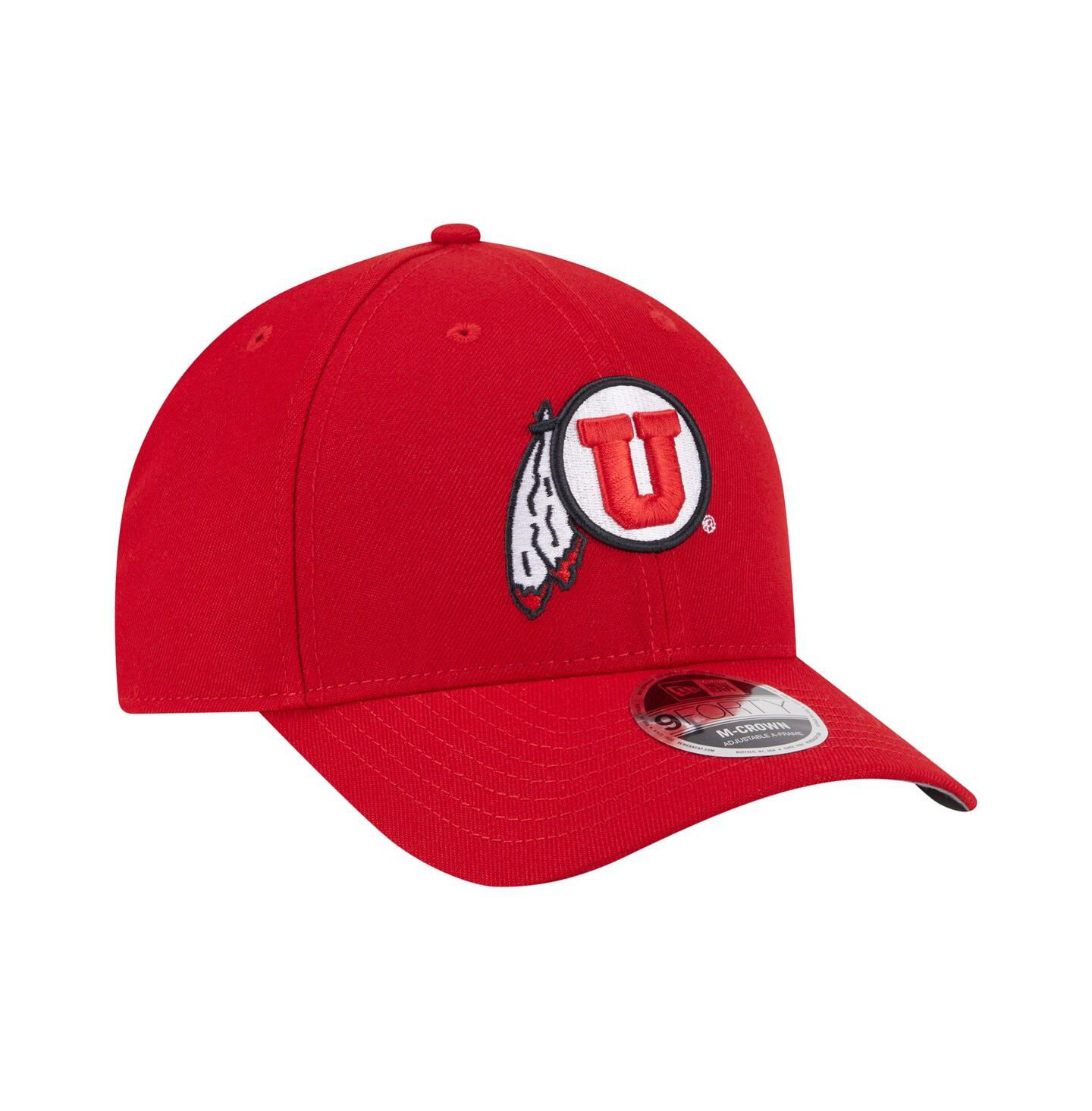 Мужская кепка New Era Red Utah Utes Team Collective 9FORTY M-Crown Adjustable Hat — фото 4