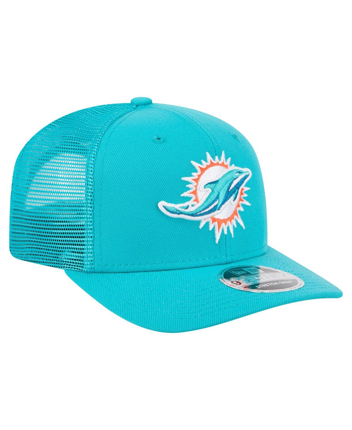 New Era Men's Aqua Miami Dolphins Team Collection 9seventy Stretch-snap Adjustable Hat In Blue