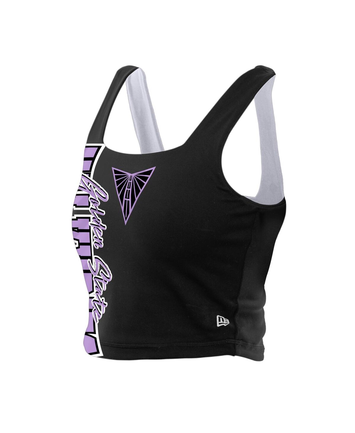 New Era Women's Eclipse Black/white Golden State Valkyries Reversible Cropped Sport Classics Tank Top In Black