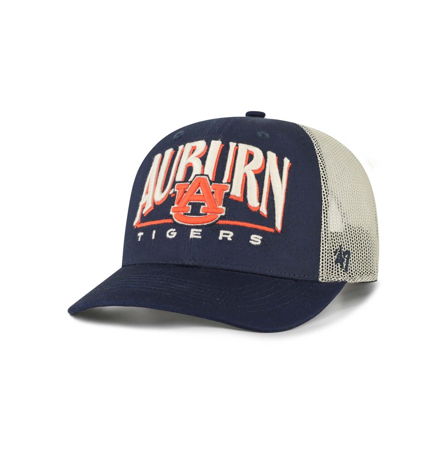 Мужская кепка '47 Brand Navy Auburn Tigers Arid Adjustable Trucker Hat — фото 1