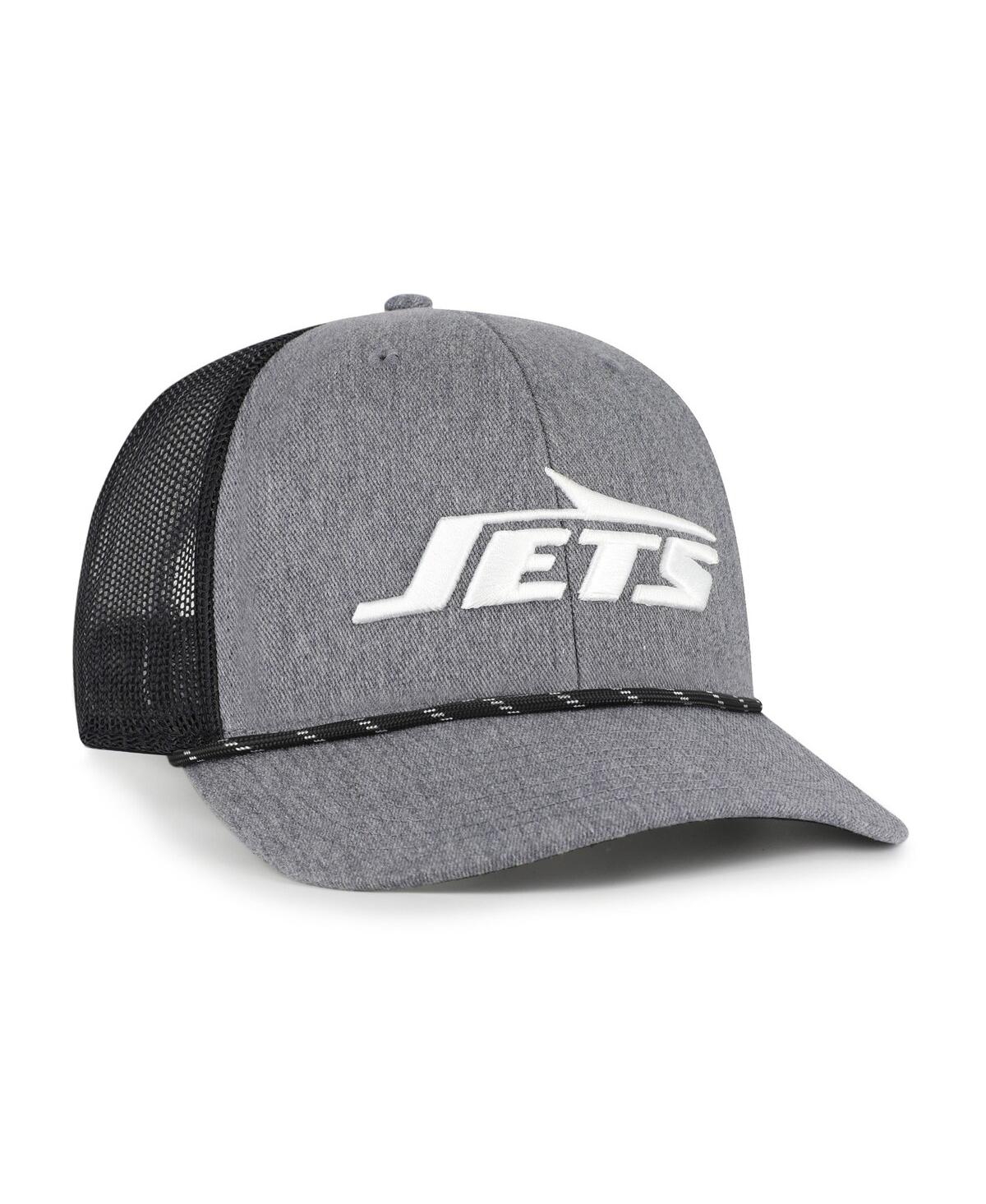 47 Brand Men's Heather Charcoal New York Jets Carbon Rope Trucker Adjustable Hat
