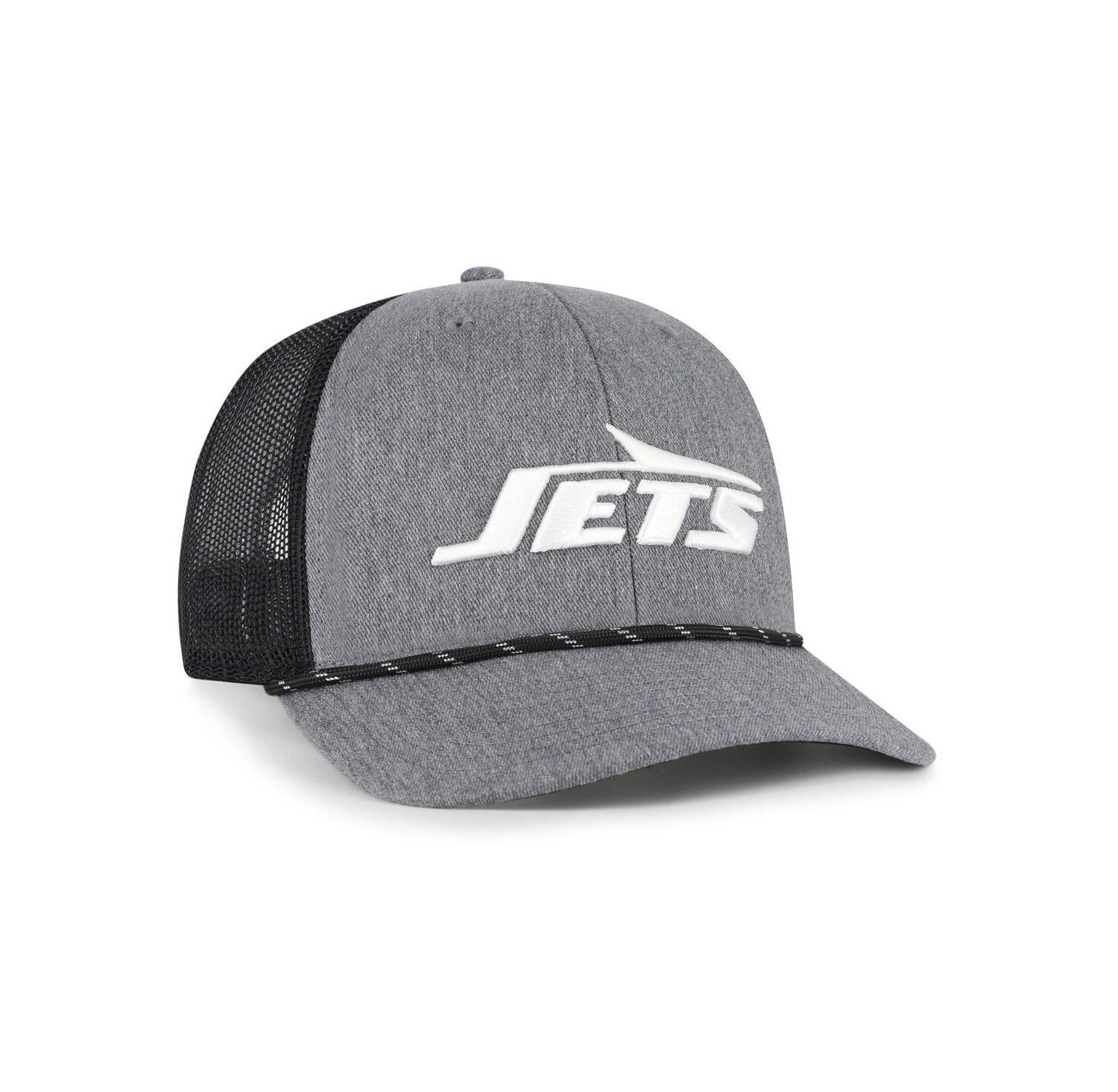 Men's Heather Charcoal New York Jets Carbon Rope Trucker Adjustable Hat