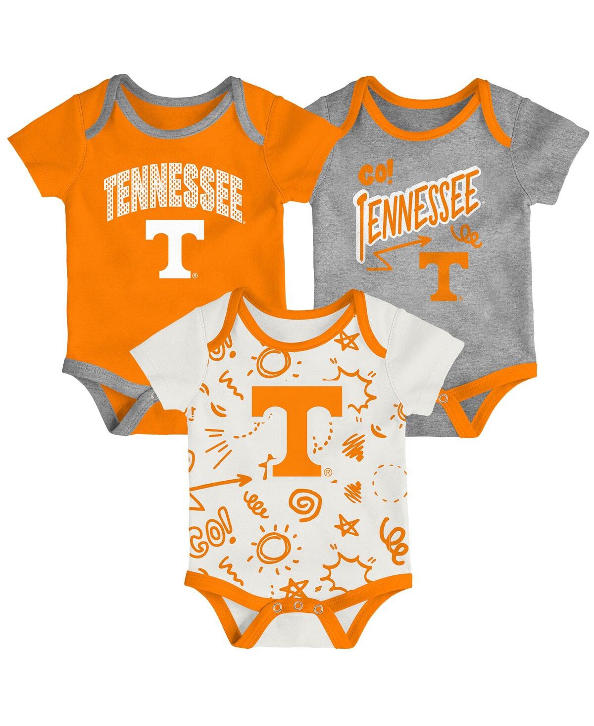 Outerstuff Baby Boys And Girls 3-pack Tennessee Volunteers All Day Play Bodysuit Set In Multi