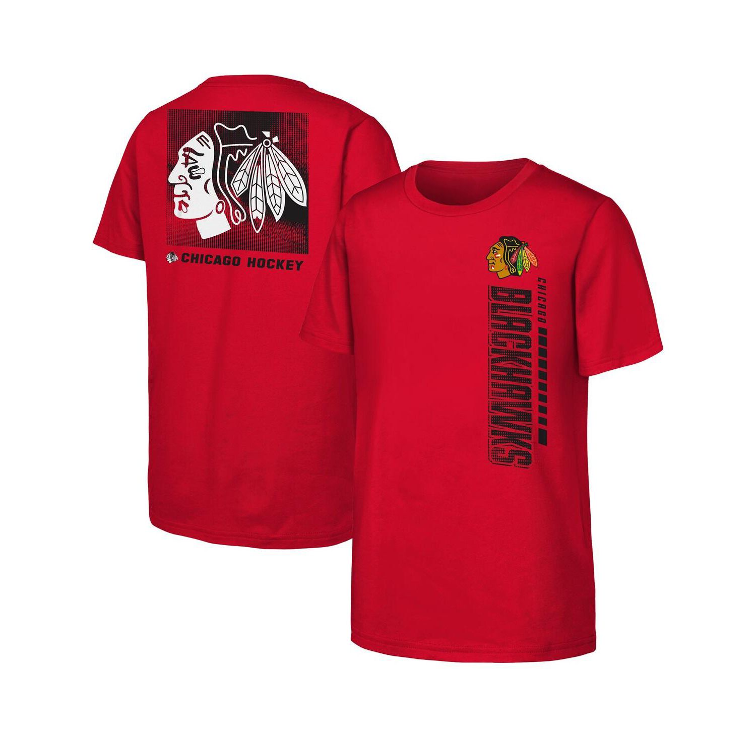 Big Boys and Girls Red Chicago Blackhawks Atmosphere T-Shirt