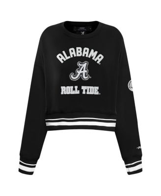Women's Black Alabama Crimson Tide Cultivated-Pearl Cropped Pullover Sweatshirt