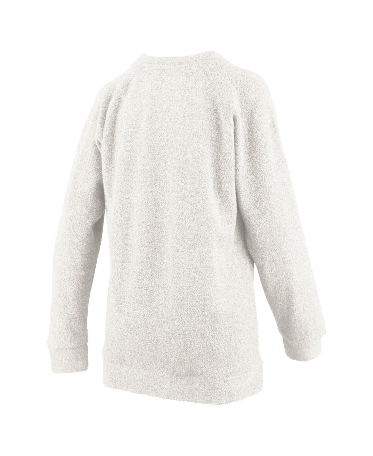 Pressbox Women's Oatmeal Wisconsin Badgers Plus Size Comfy Cairo Terry Pullover Sweatshirt In Neutral
