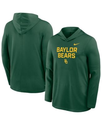 Nike - Men's Green Baylor Bears 2025 Sideline Dri-FIT Long Sleeve Hoodie T-Shirt
