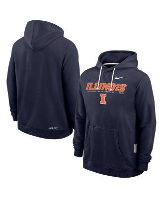 Nike - Men's Navy Illinois Fighting Illini 2025 Sideline Performance Pullover Hoodie