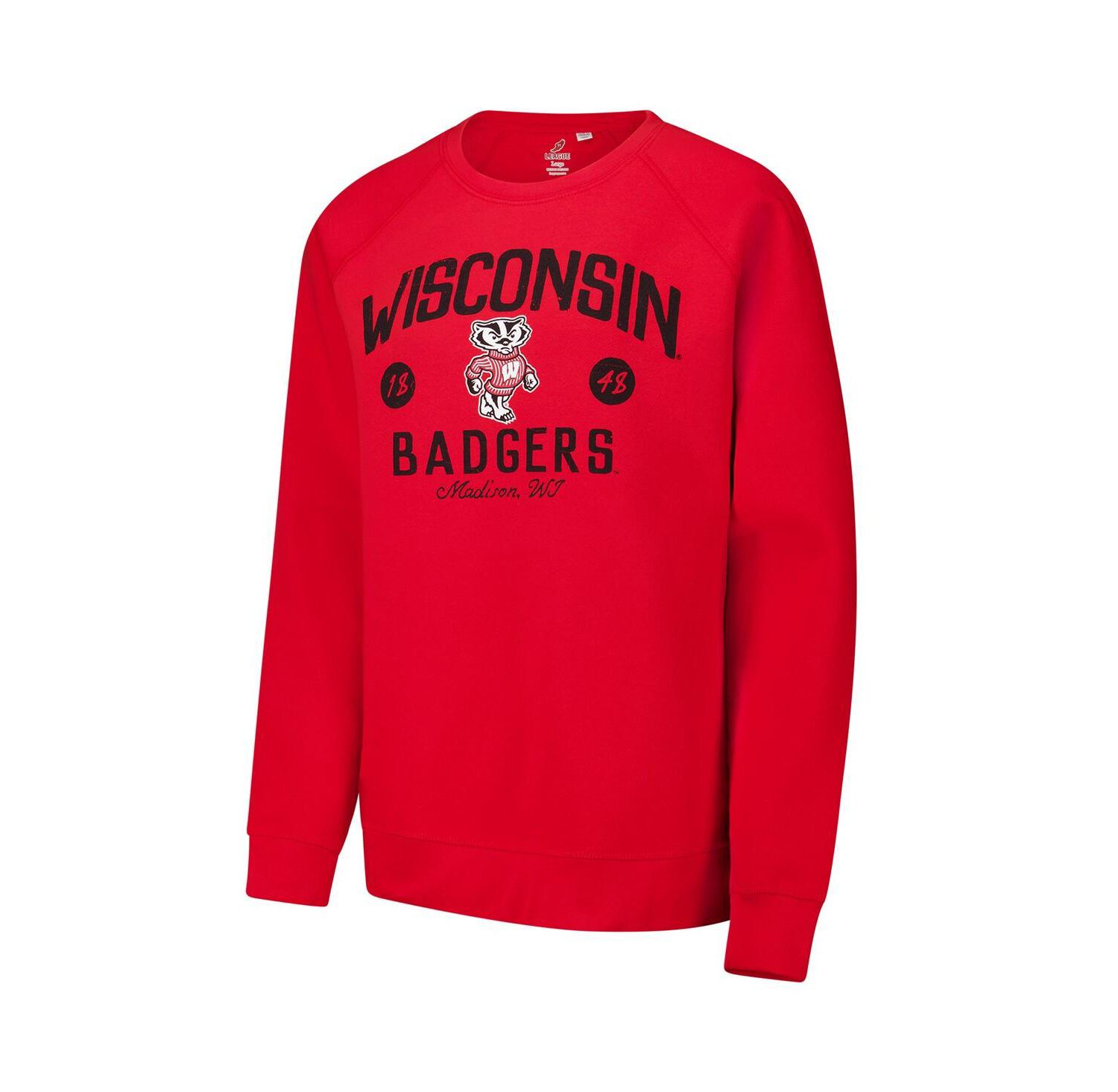 Men's Red Wisconsin Badgers Bendy Arch Essential 2.0 Pullover Sweatshirt