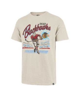 Men's Natural Chicago Blackhawks Hockey Player Golden Age Scrum T-Shirt