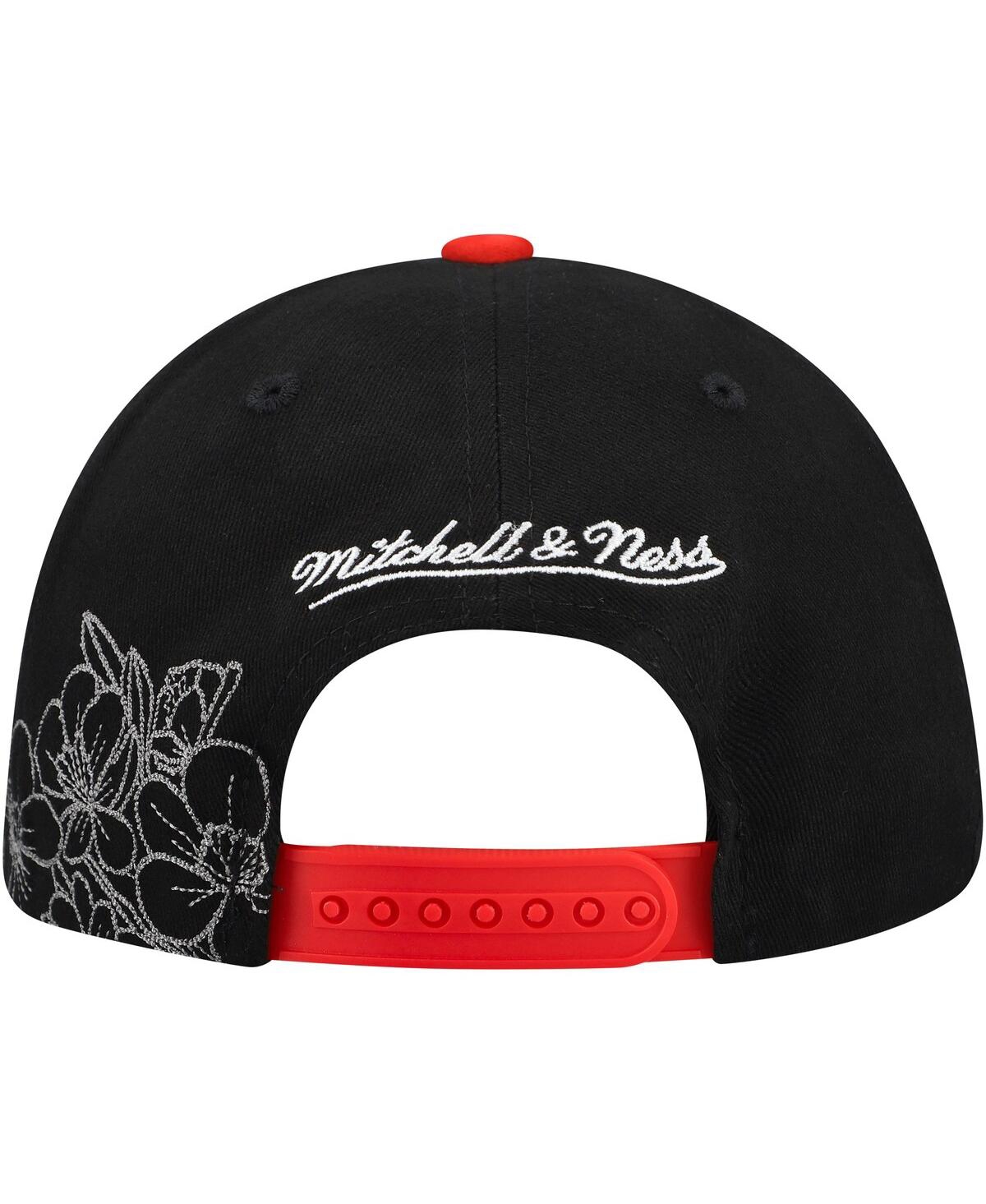 Mitchell & Ness Black/red Chicago Blackhawks May Flowers Pro Crown Adjustable Hat In Multi
