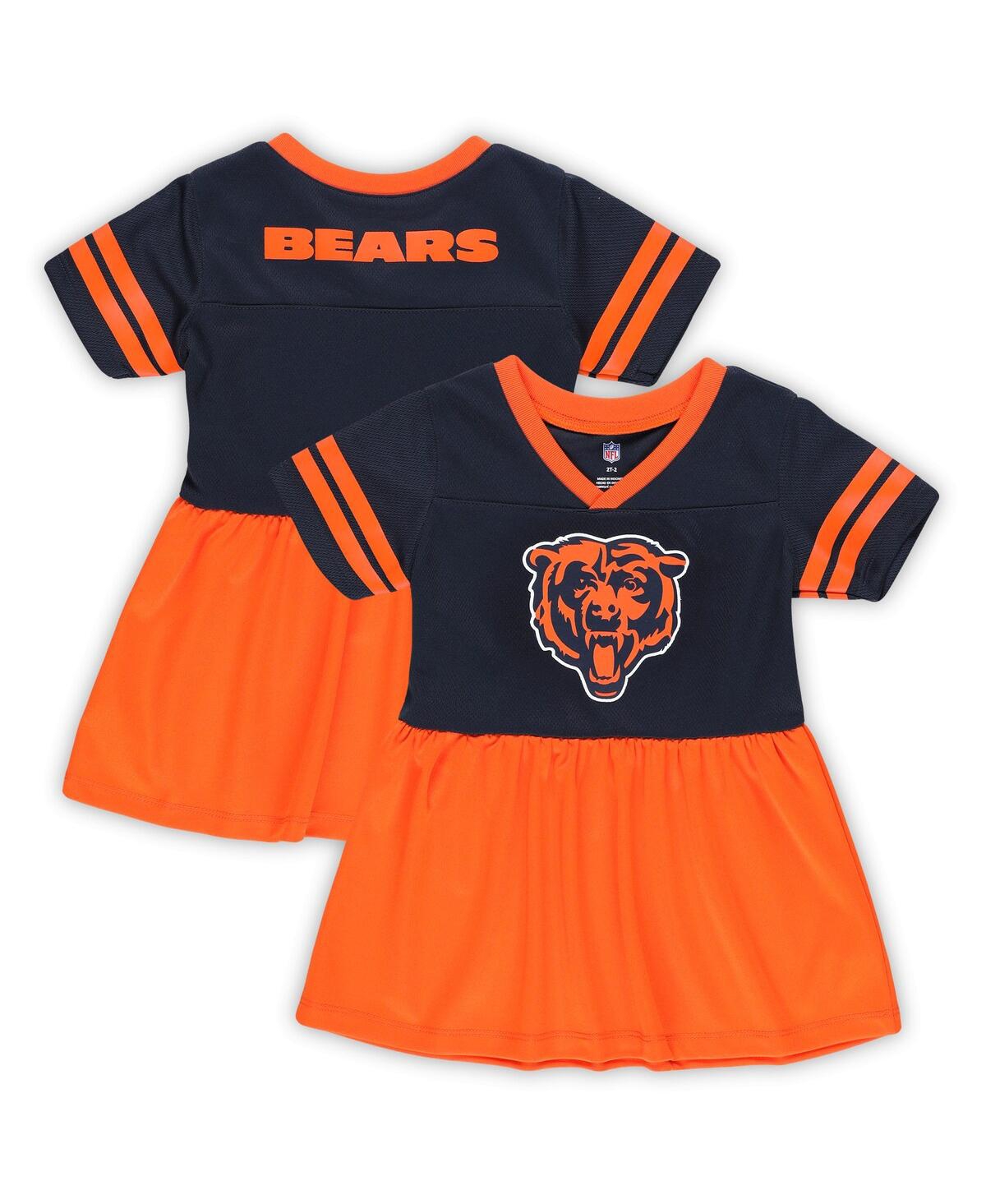 Outerstuff Girls Toddler Navy Chicago Bears Stadium Lights Fashion Jersey Dress In Blue