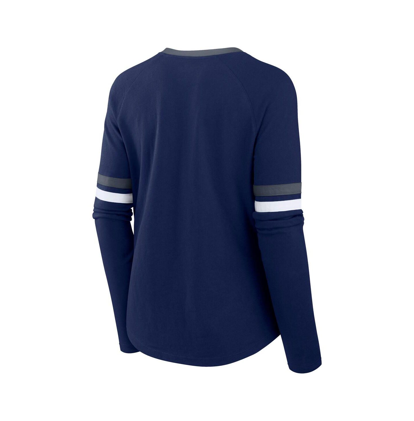 Женская футболка Fanatics Navy Dallas Cowboys Plus Size Won Done Lace-Up V-Neck Long Sleeve — фото 2