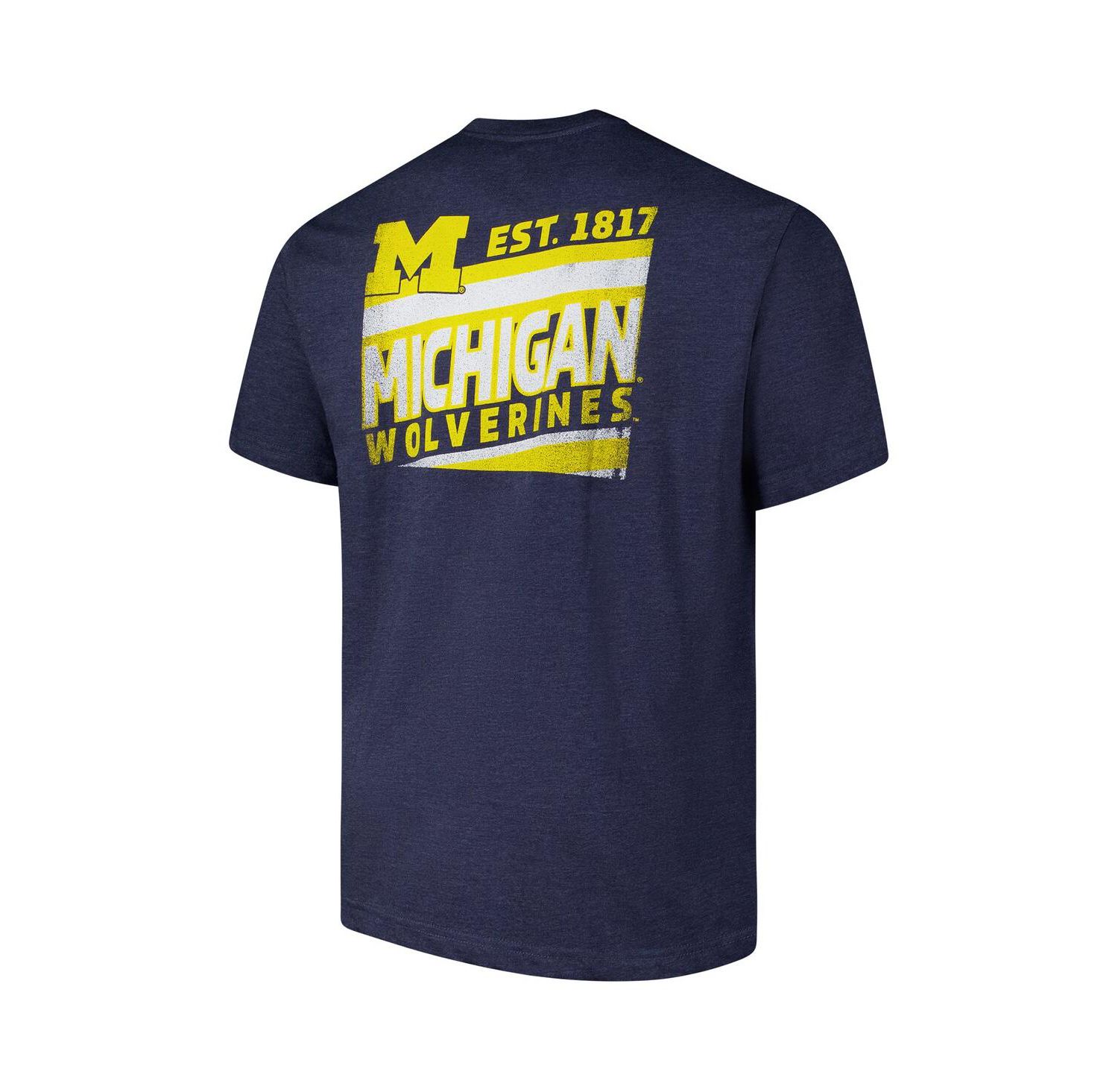 Men's Navy Michigan Wolverines Big & Tall Ideal Faded T-Shirt