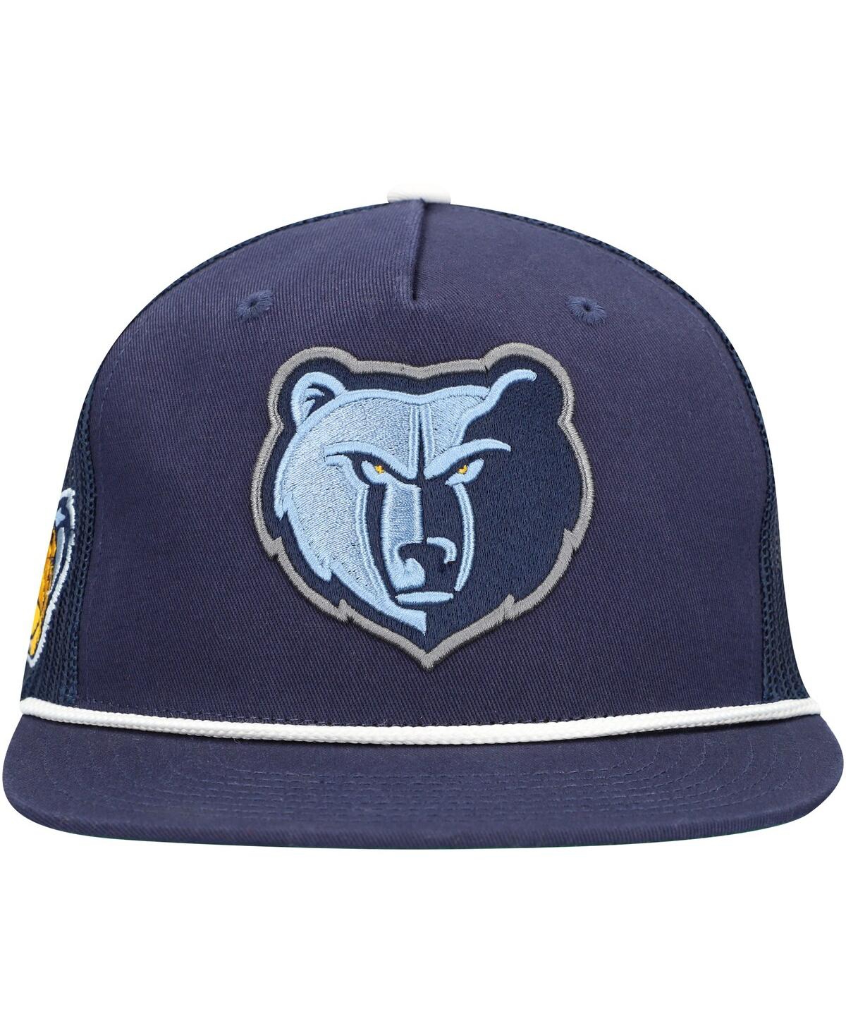 Mitchell & Ness Men's Navy Memphis Grizzlies Roper Trucker Snapback Hat In Blue