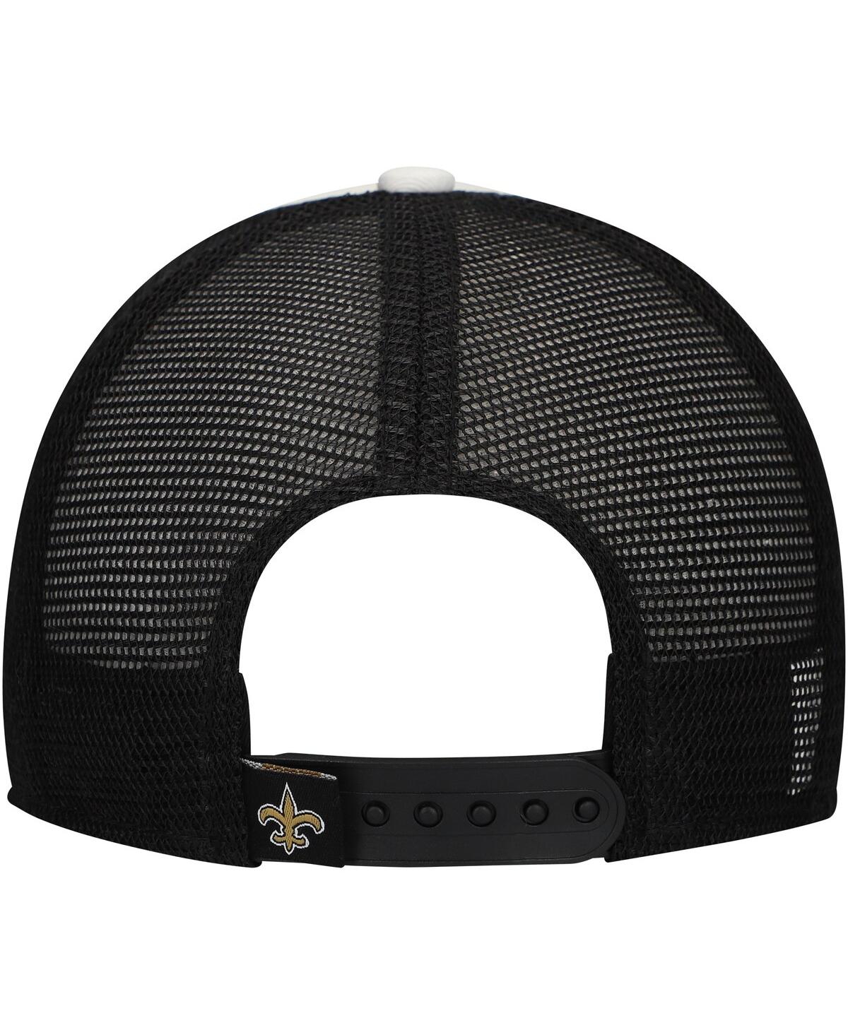 New Era Preschool Black New Orleans Saints Sport Night Color Block 9forty A-frame Trucker Adjustable Hat In Black