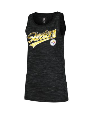 Women's Black Pittsburgh Steelers Space Dye Active Tank Top