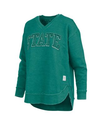 Women's Green Michigan State Spartans Westin Poncho V-Neck Pullover Sweatshirt