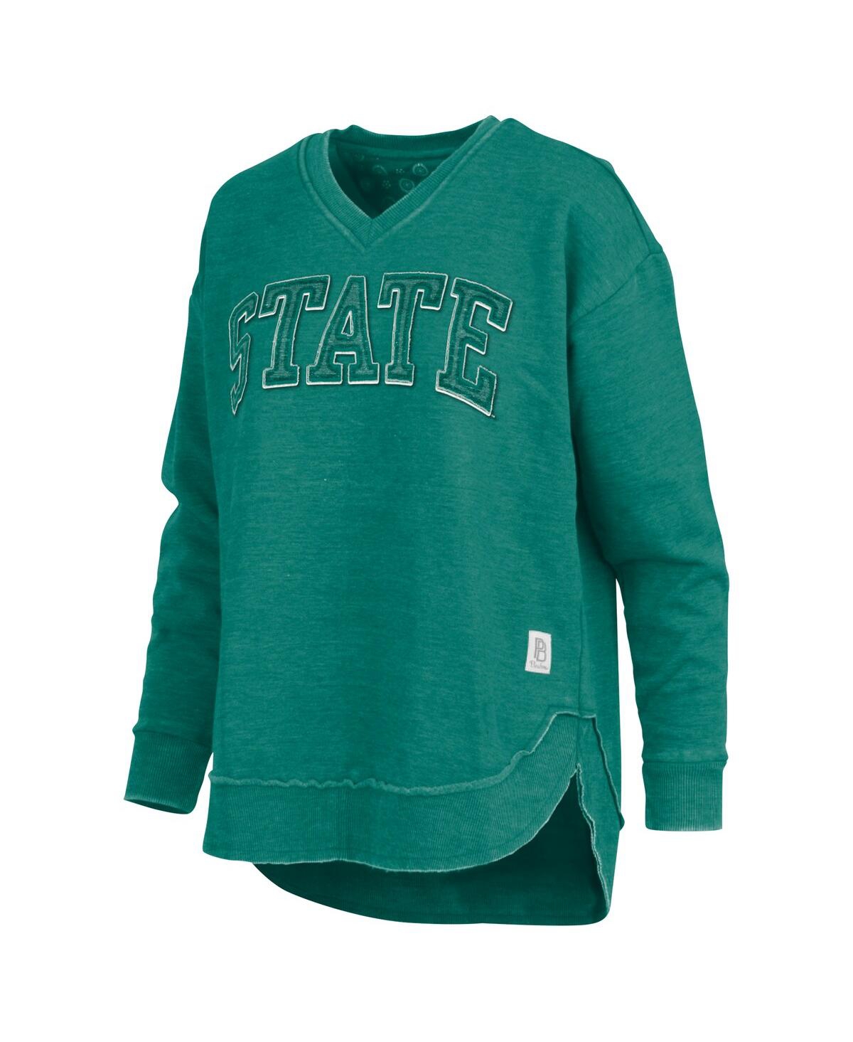 Pressbox Women's Green Michigan State Spartans Westin Poncho V-neck Pullover Sweatshirt In Green