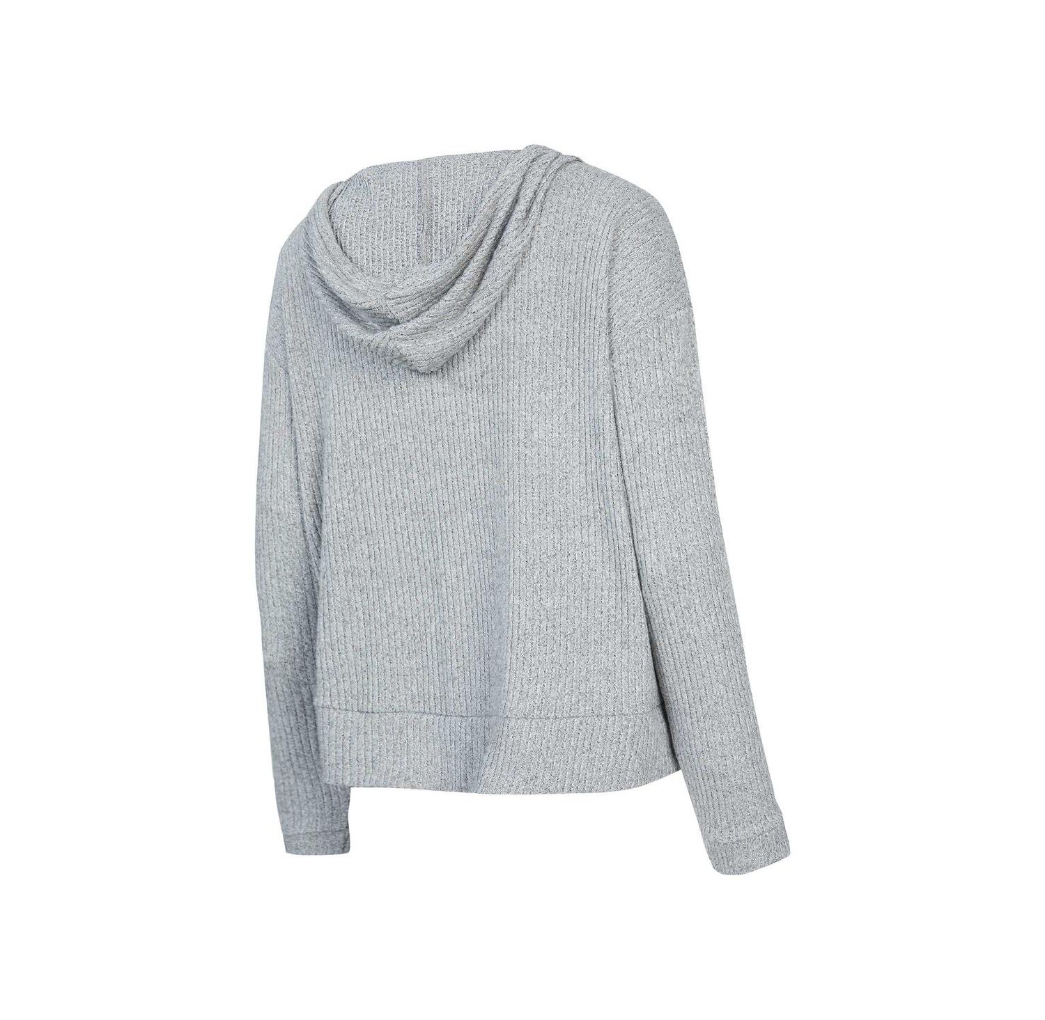 Women's Heather Gray Florida State Seminoles Juniper Soft Modest Cropped Long Sleeve Hoodie Top