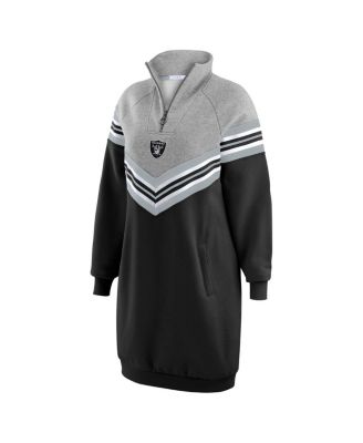Women's Black/Heather Gray Las Vegas Raiders Chevron Stripe Dress