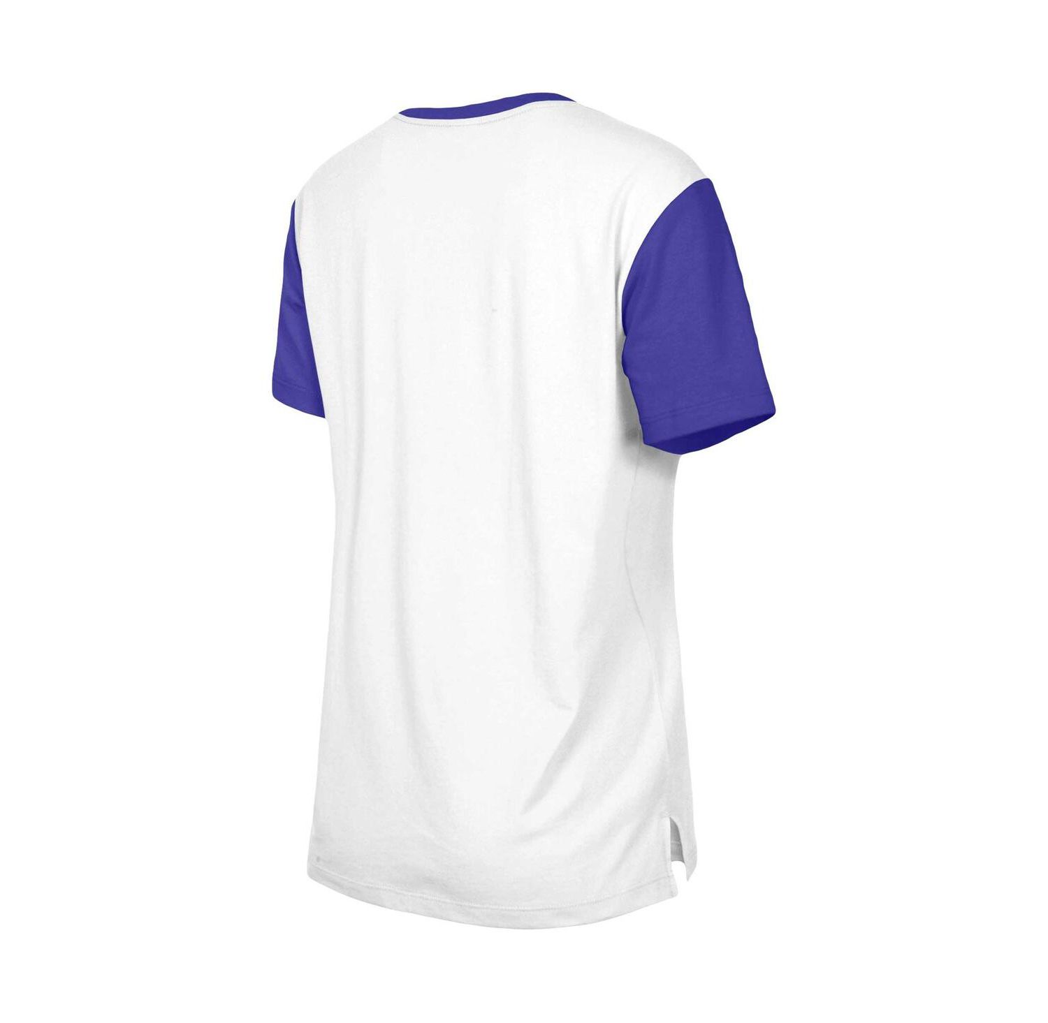 Women's White/Purple Minnesota Vikings Third Down Color Block T-Shirt