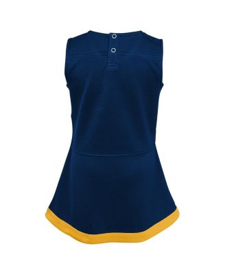 Big Girls Navy West Virginia Mountaineers Cheer Captain Jumper Dress