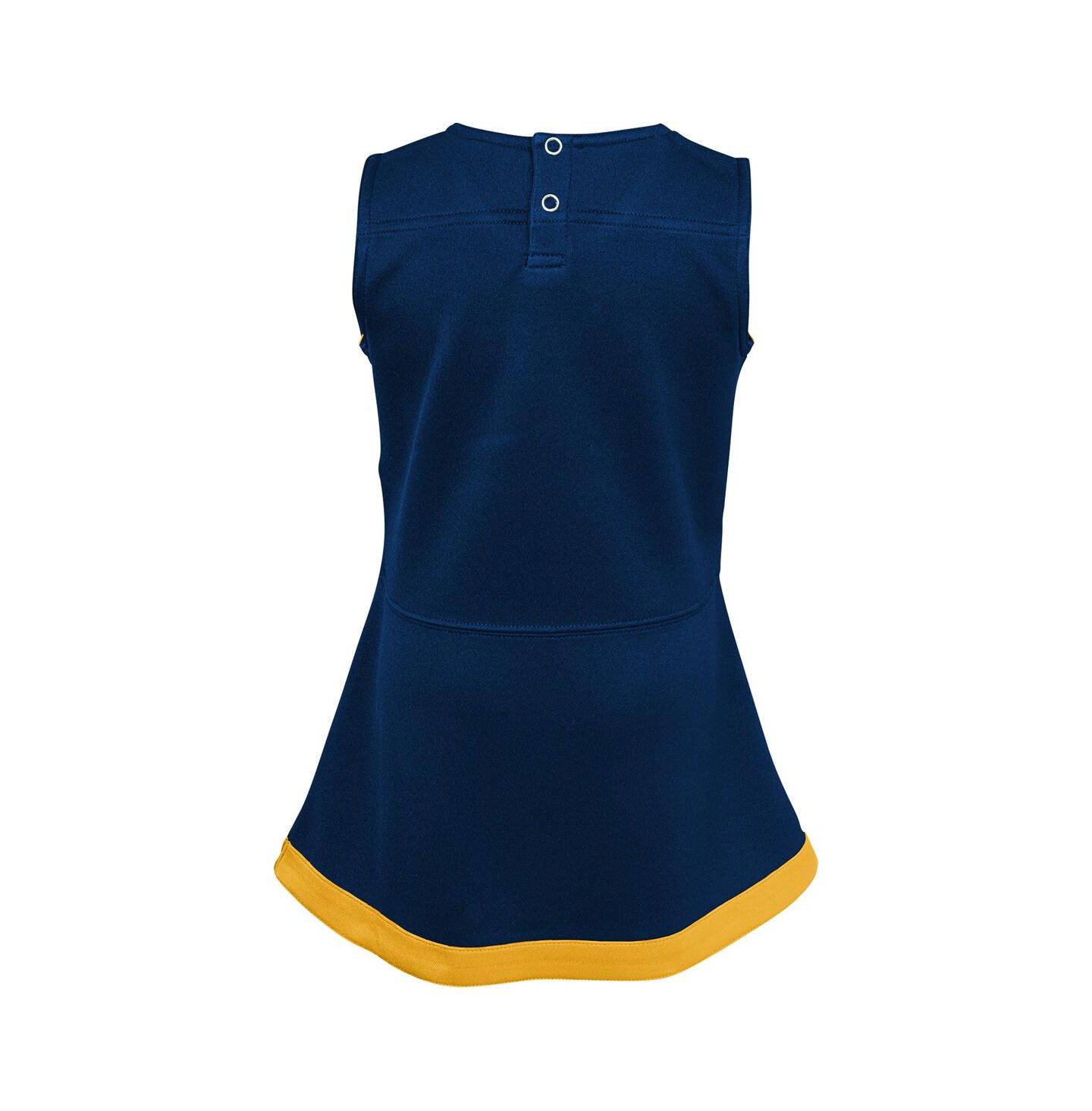 Платье Outerstuff Navy West Virginia Mountaineers Cheer Captain Jumper Dress для девочек — фото 2