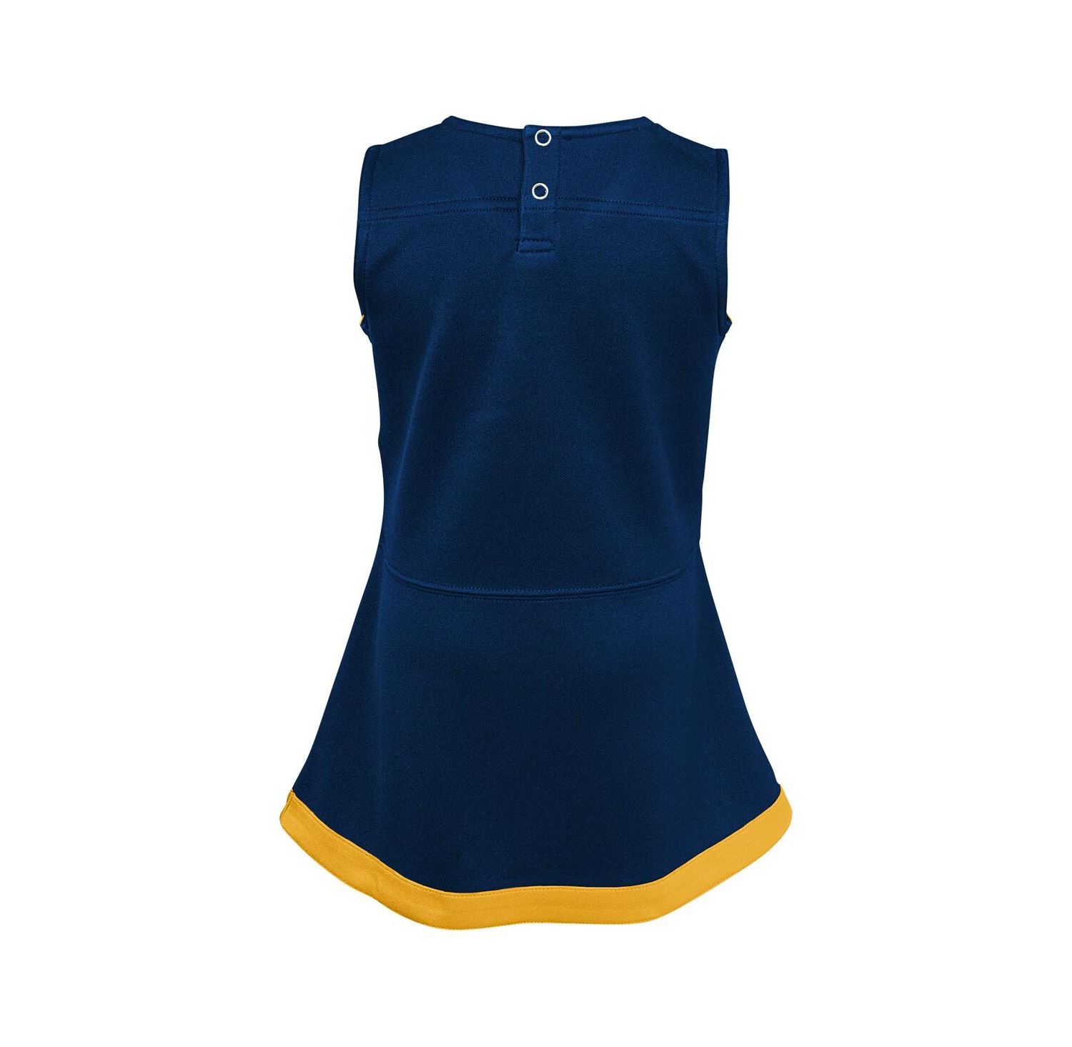 Big Girls Navy West Virginia Mountaineers Cheer Captain Jumper Dress