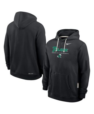 Nike - Men's Black Tulane Green Wave 2025 Sideline Performance Pullover Hoodie