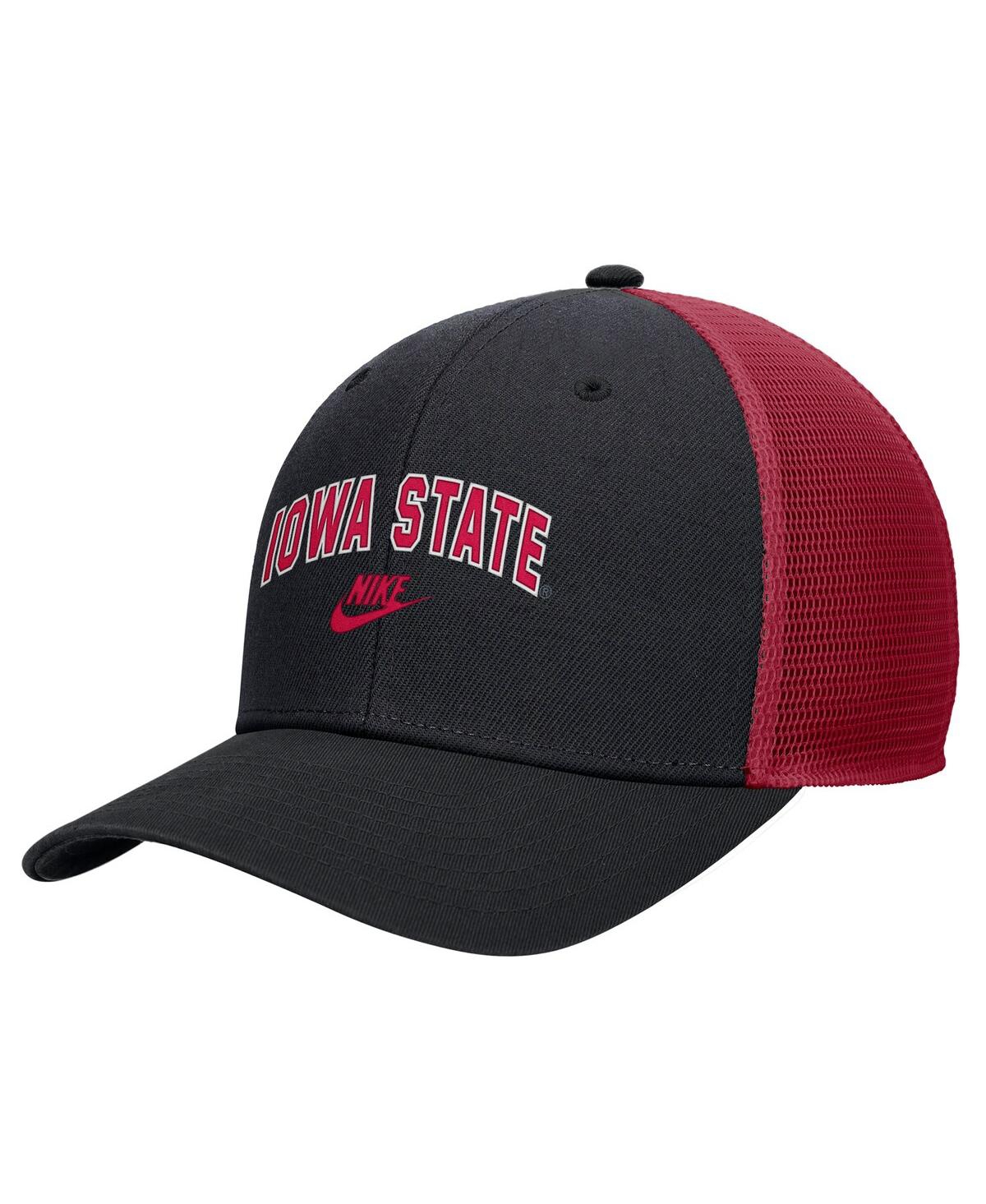 Nike Men's Black Iowa State Cyclones Vintage Arch Rise Performance Trucker Adjustable Hat In Black