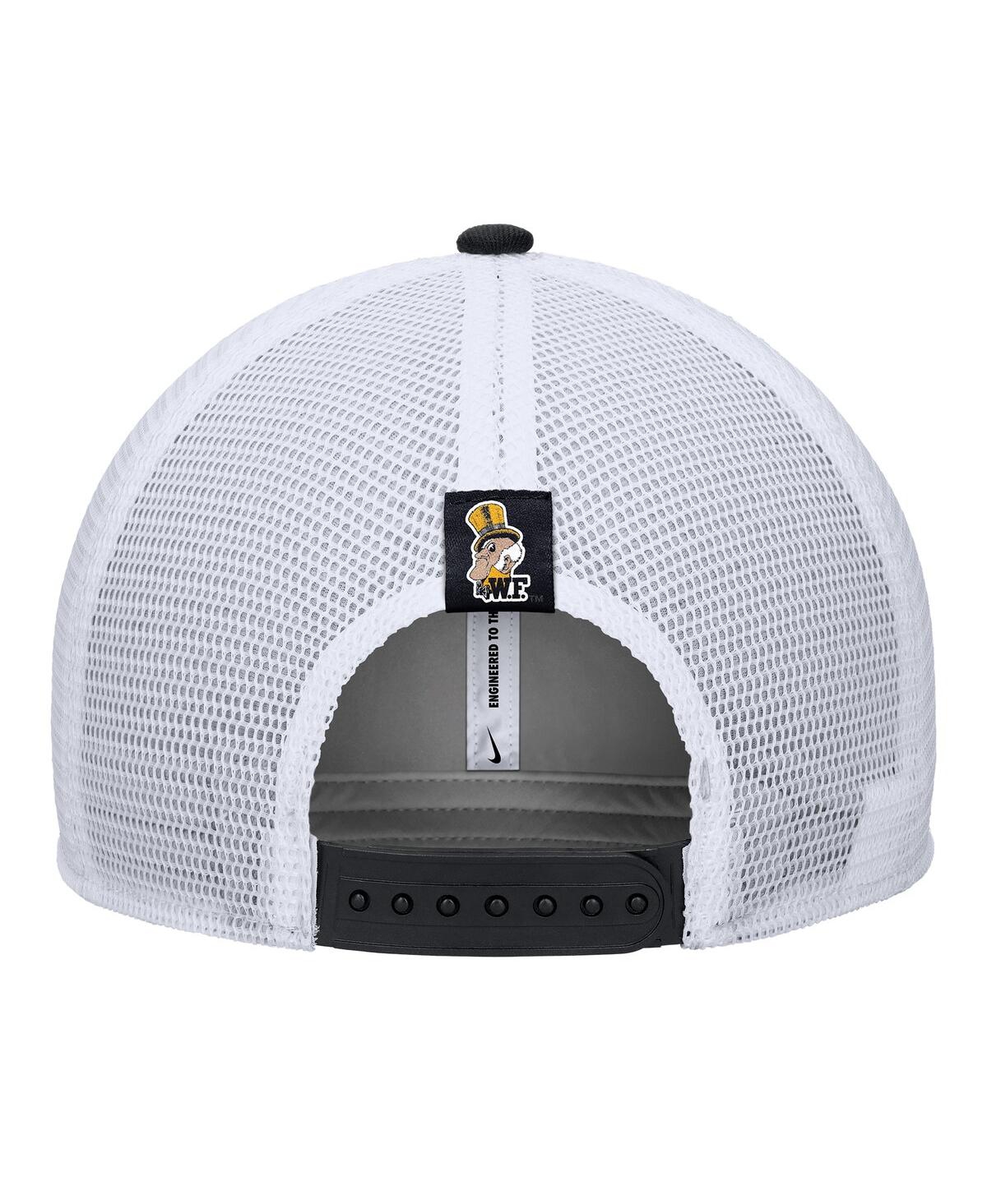 Nike Men's Black Wake Forest Demon Deacons Vintage Arch Rise Performance Trucker Adjustable Hat In Black