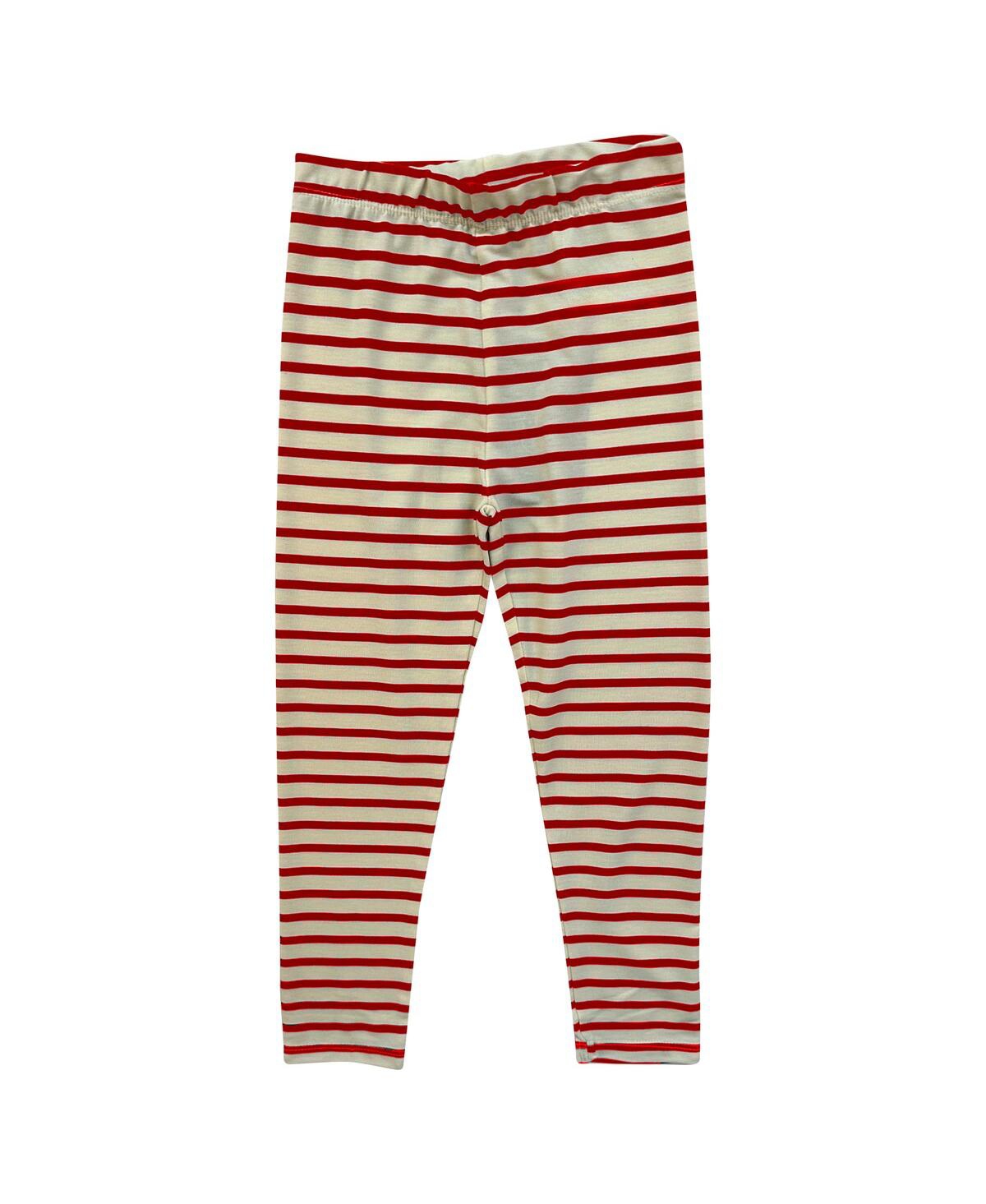 Wes & Willy Baby Boys And Girls Arkansas Razorbacks Long Sleeve Top And Striped Tri-blend Leggings Set In Red