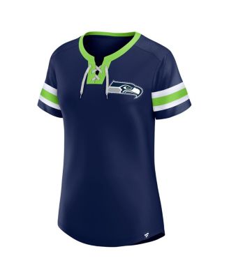 Women's&nbsp;College Navy Seattle Seahawks Lace-Up Bling T-Shirt
